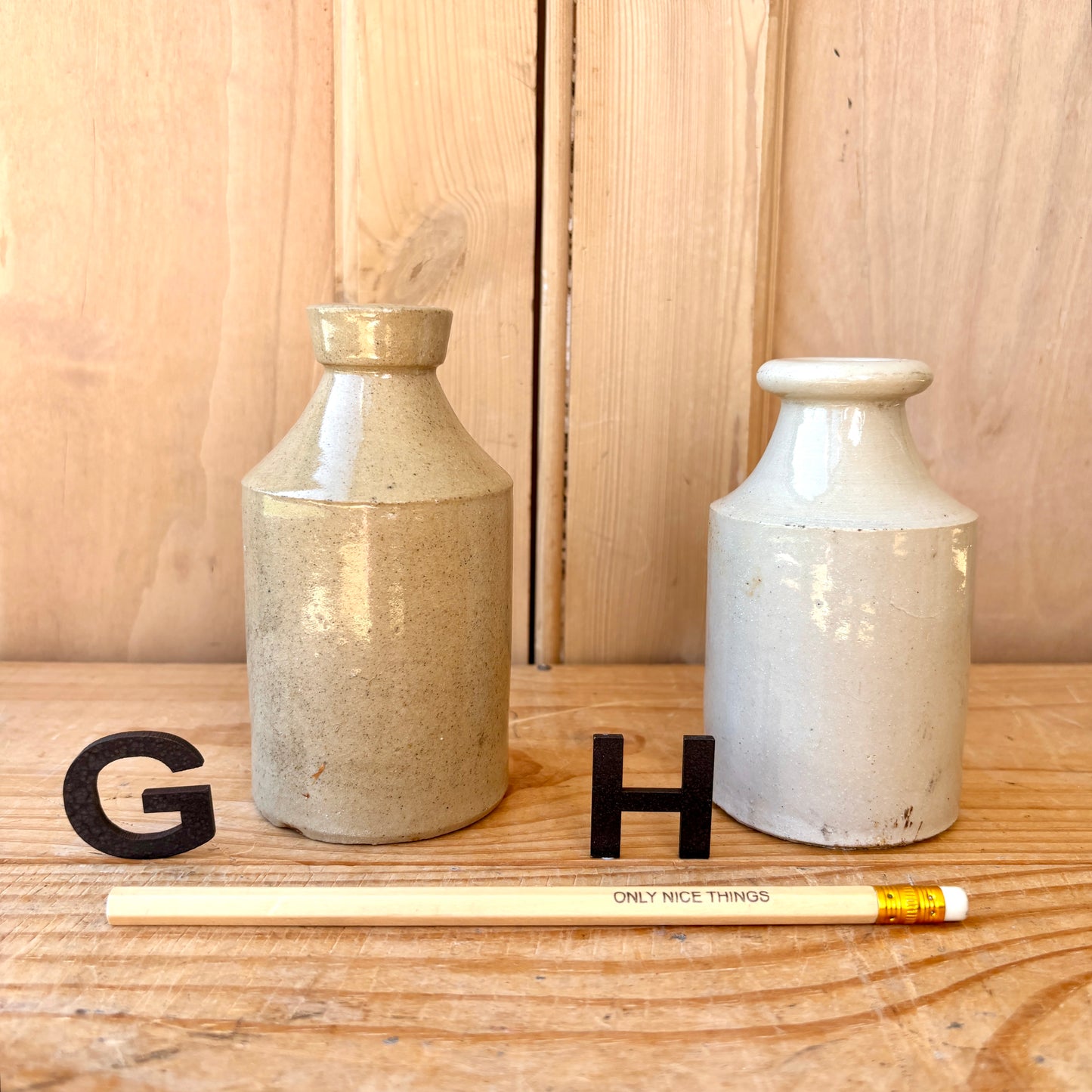 Small vintage stoneware bottles