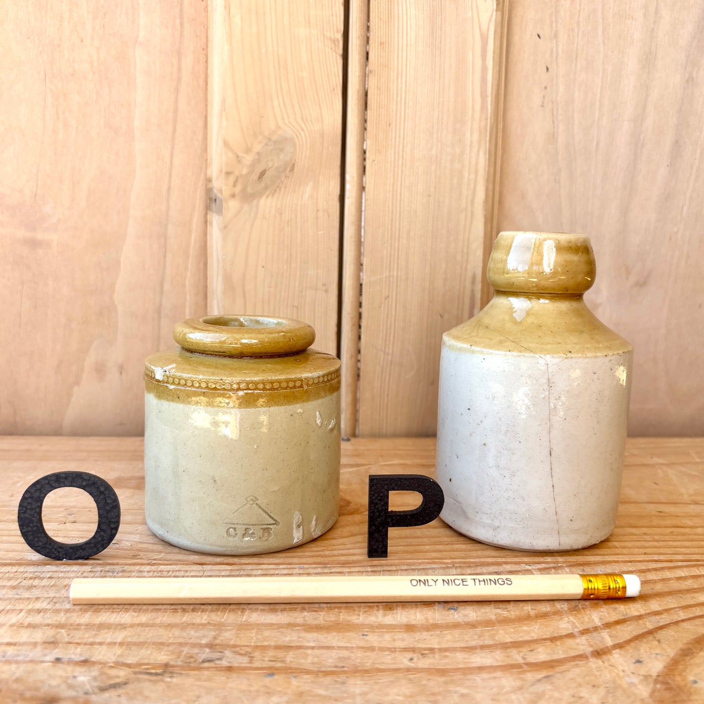 Small vintage stoneware bottles