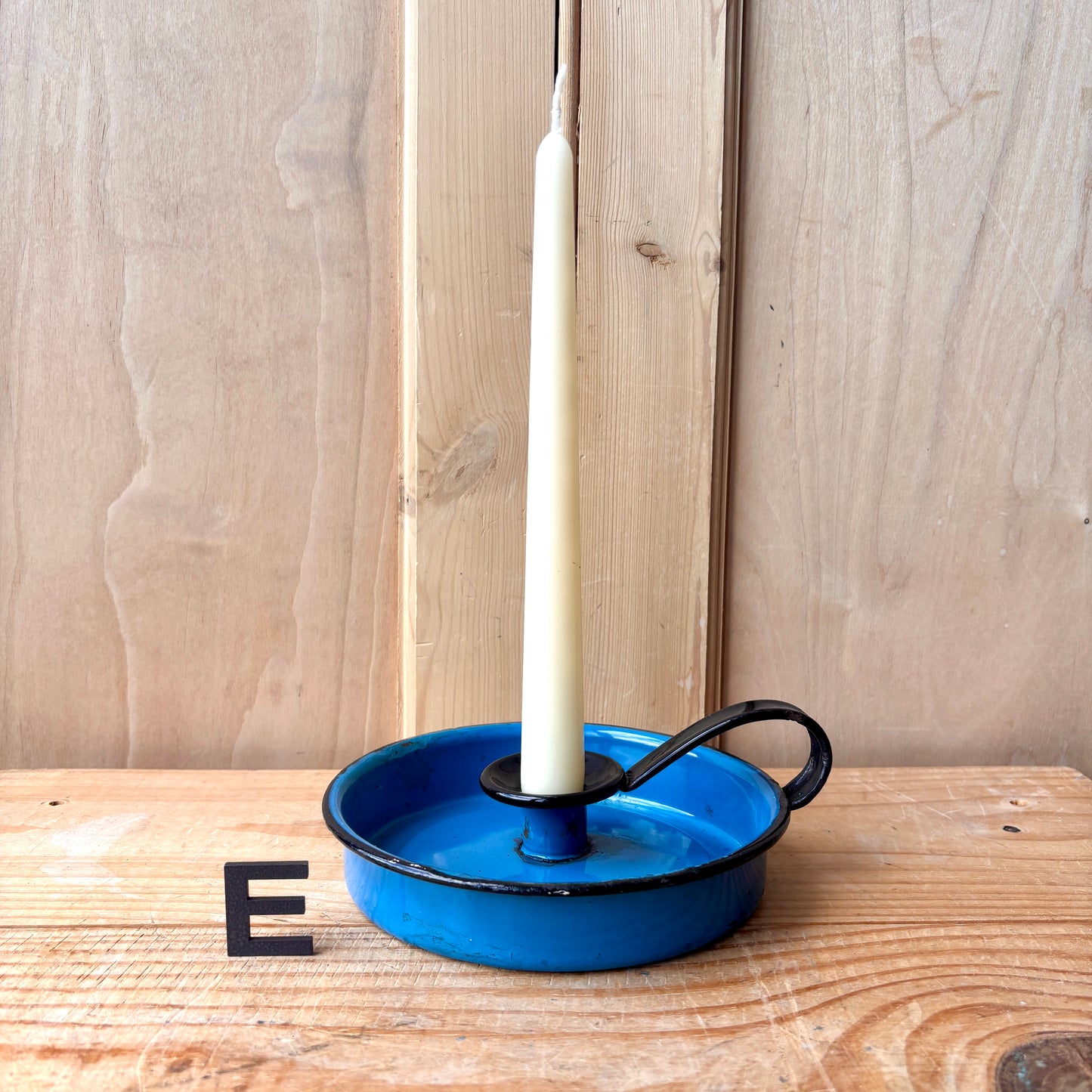 Vintage enamel candle holders