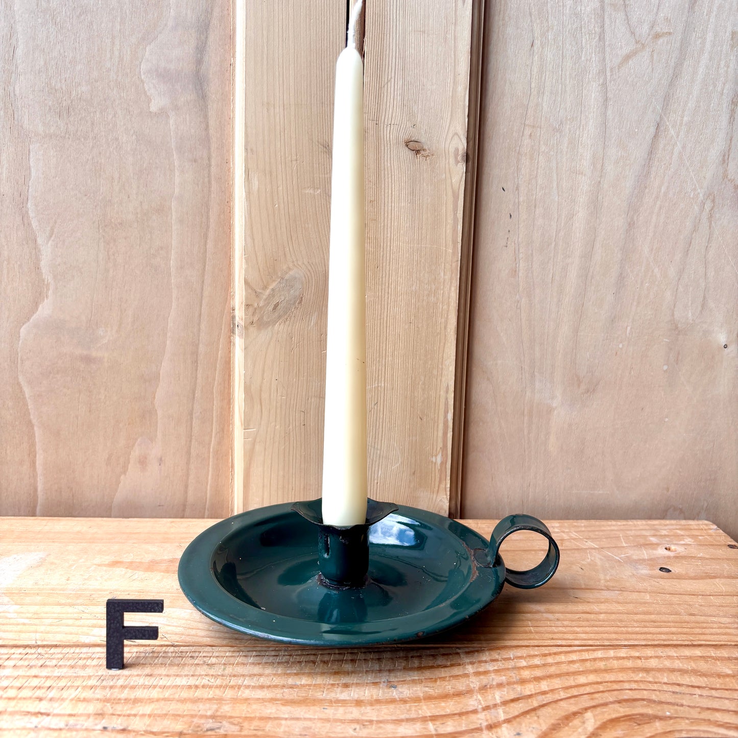 Vintage enamel candle holders
