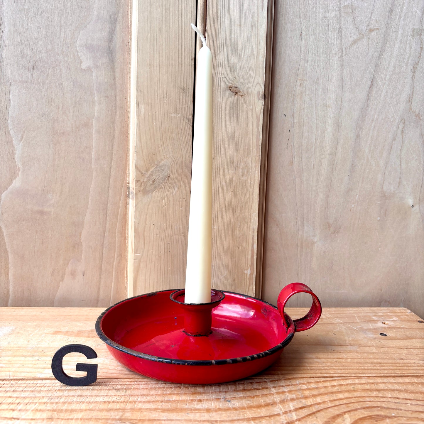 Vintage enamel candle holders