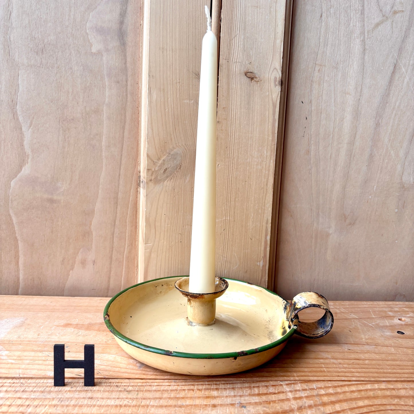 Vintage enamel candle holders