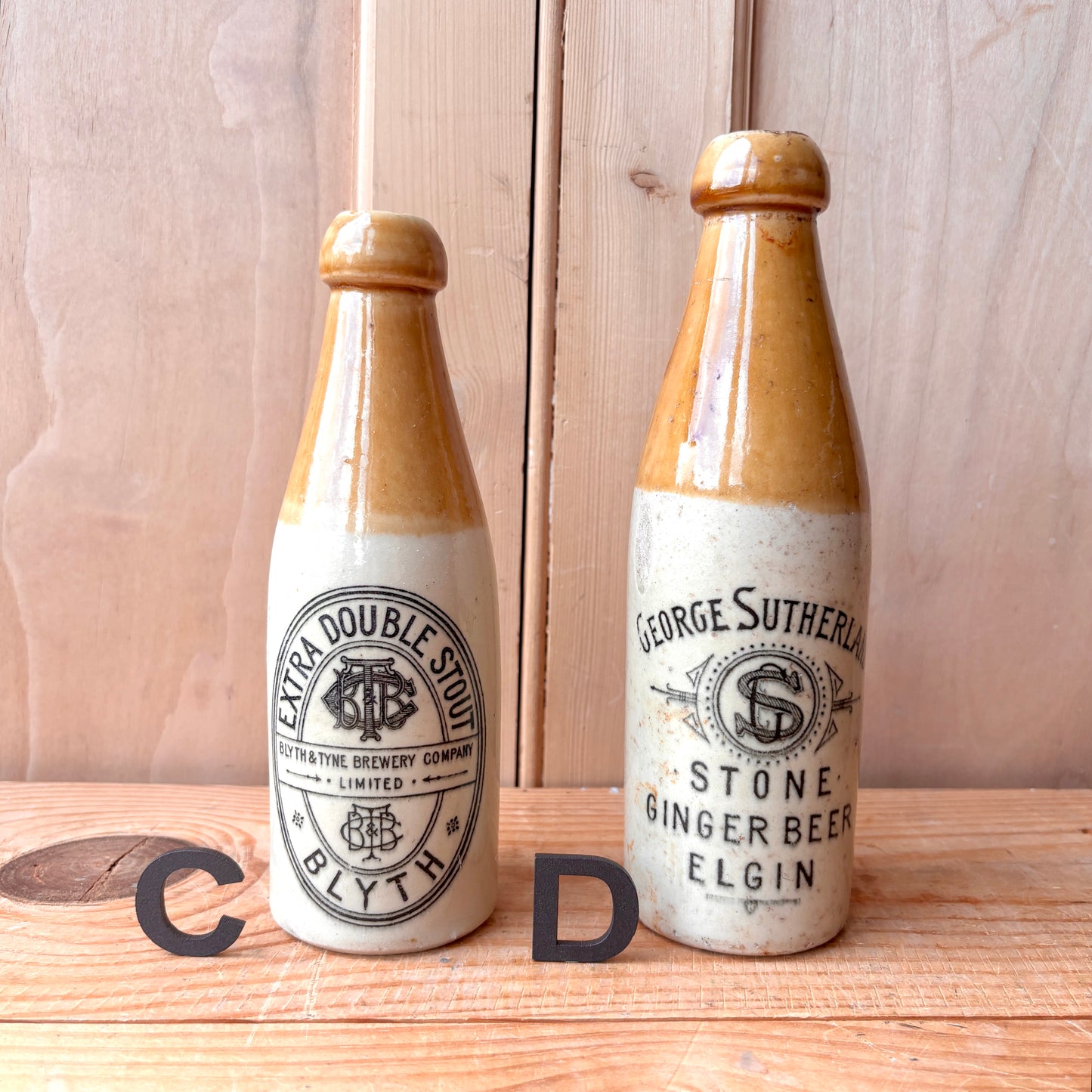 Antique Stone Ginger beer bottles