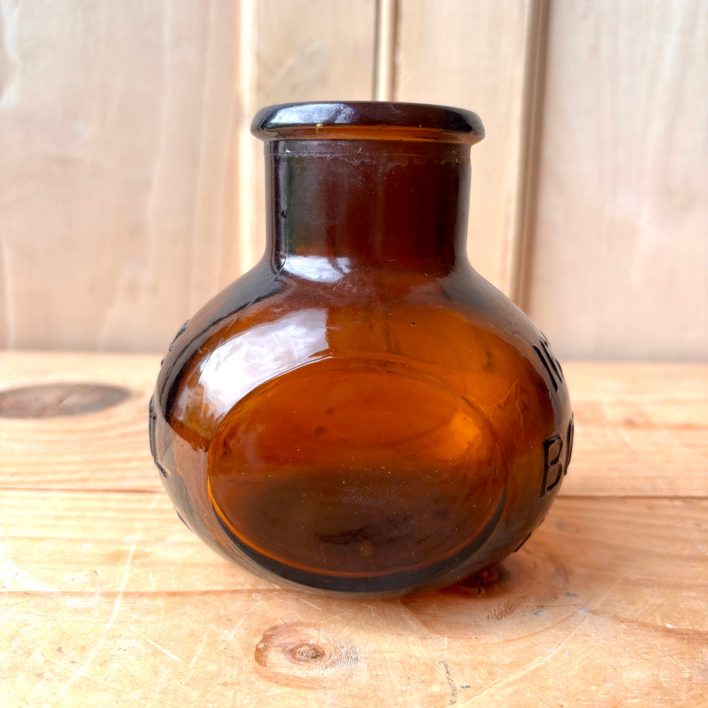 Vintage 16oz Glass Bovril Bottle