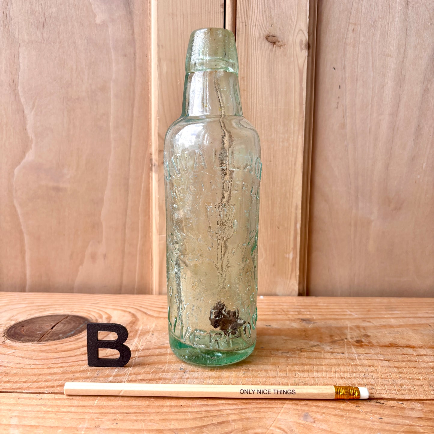 Vintage Stamped Glass Bottles