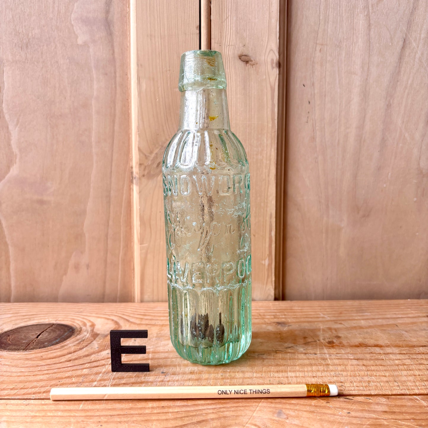 Vintage Stamped Glass Bottles