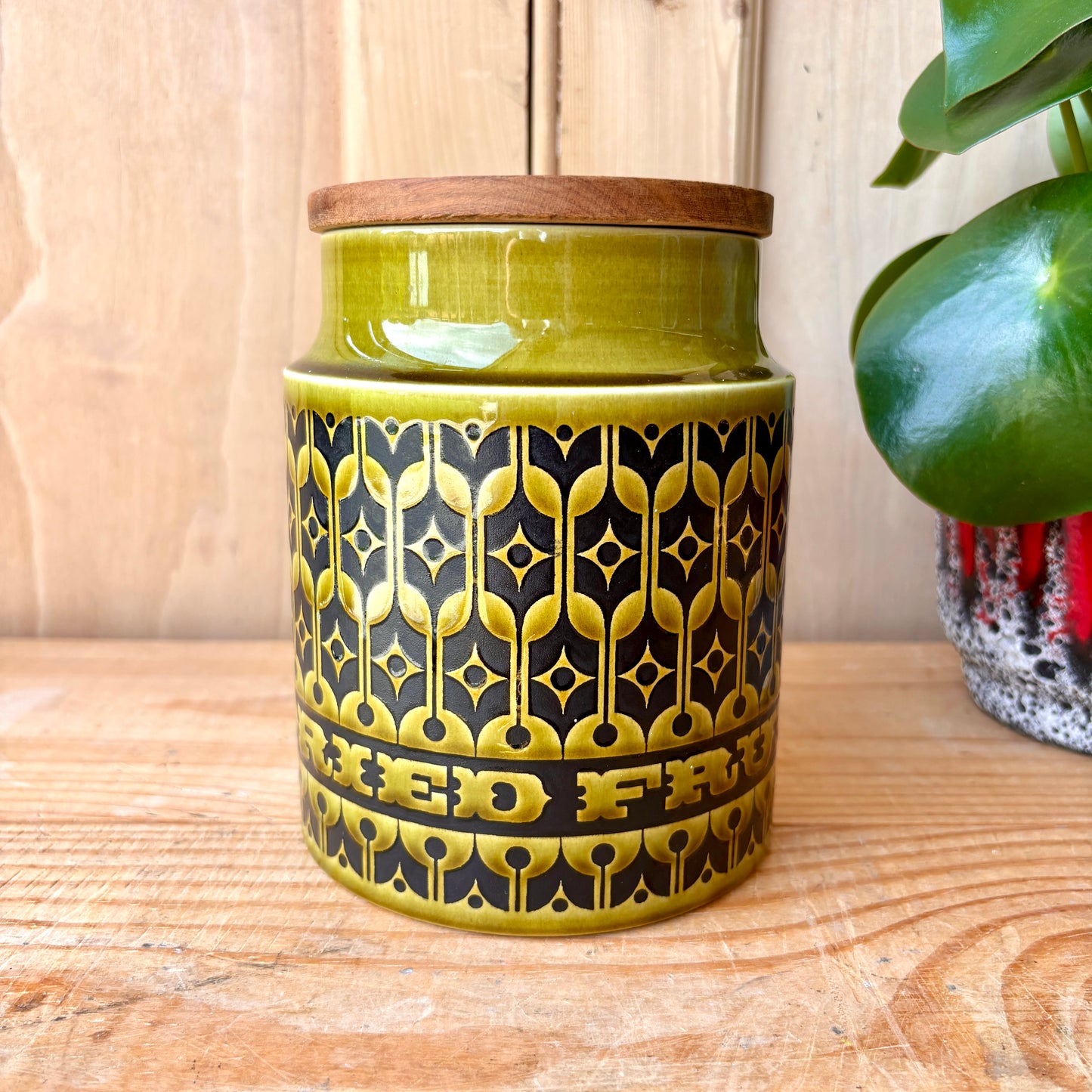 Hornsea green Heirloom storage jars