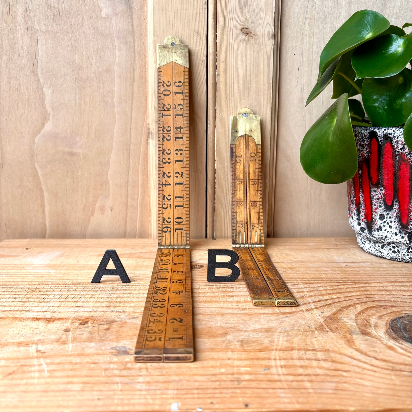 Vintage Folding Boxwood Rules