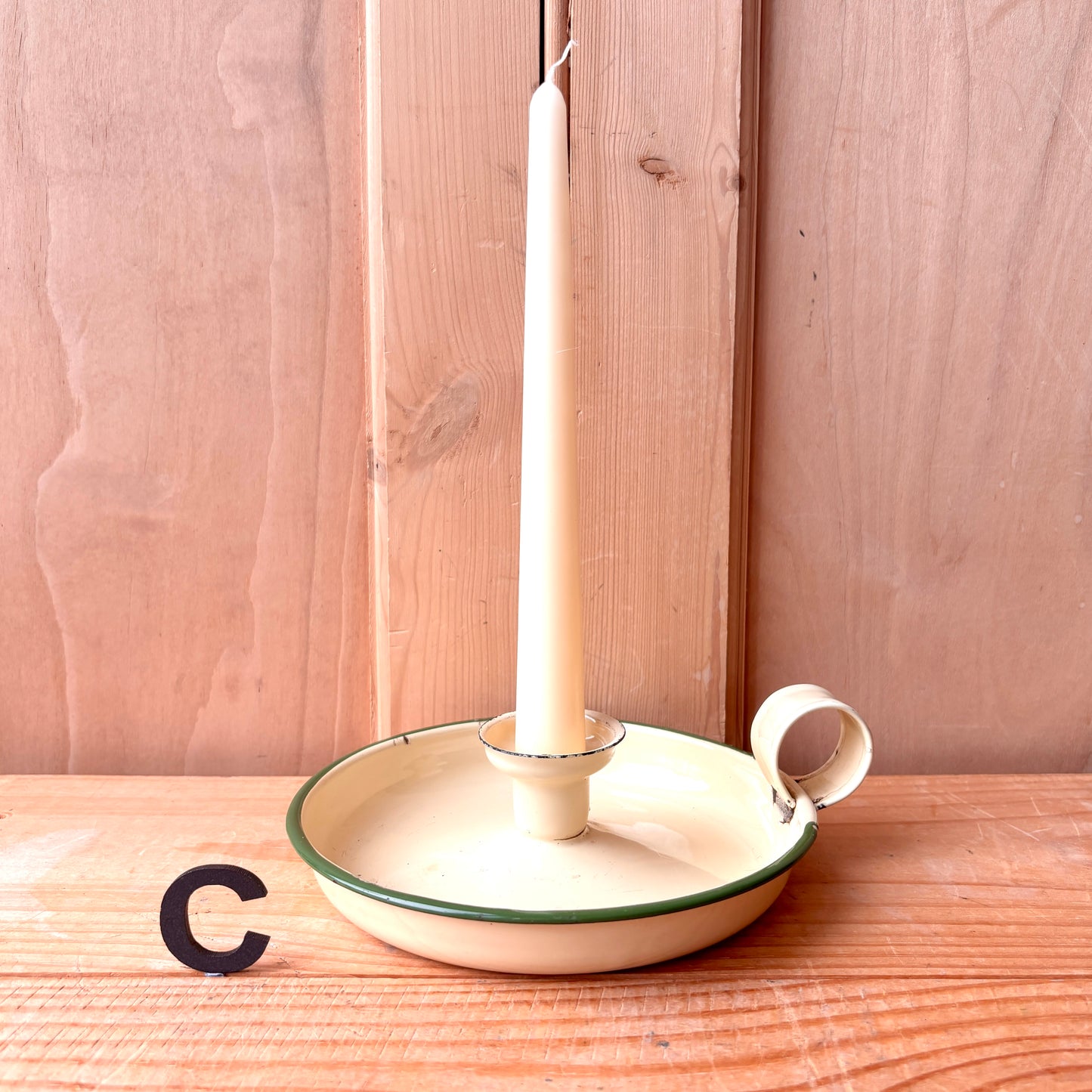 Vintage enamel candle holders