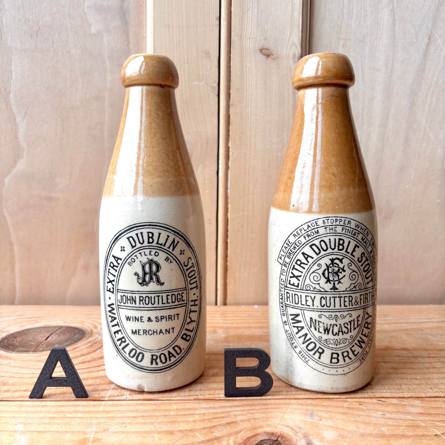 Antique Stone Ginger beer bottles