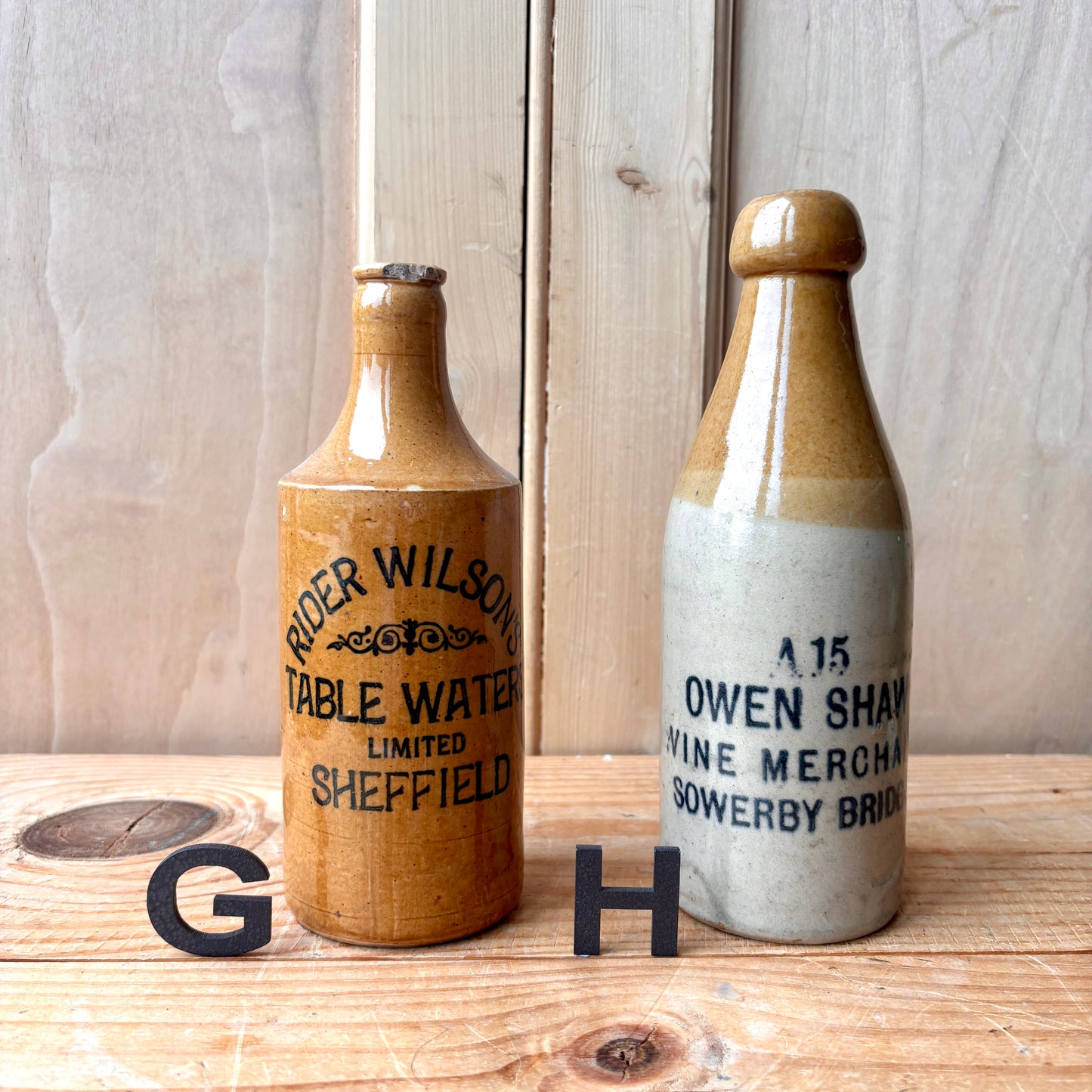 Antique Stone Ginger beer bottles