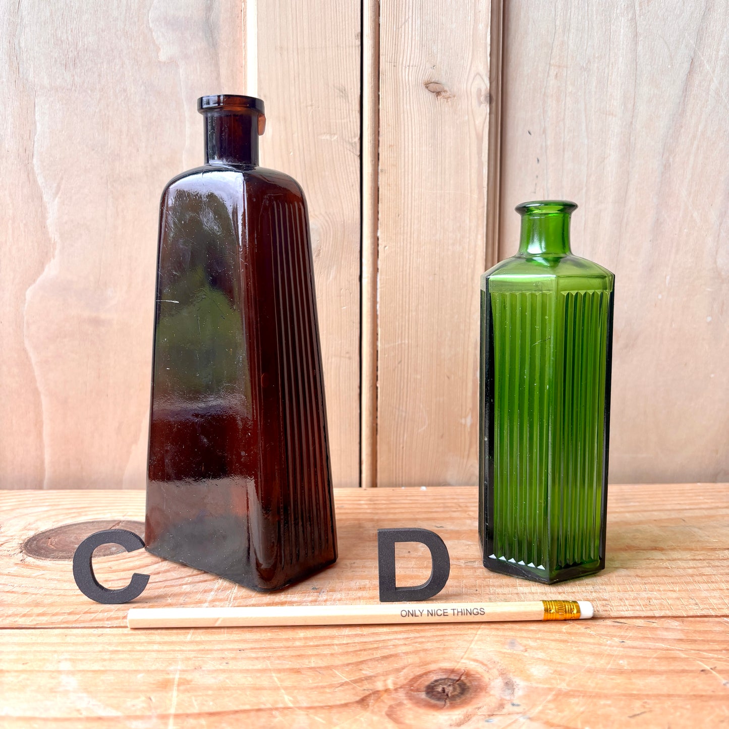 Vintage chemist and poison bottles