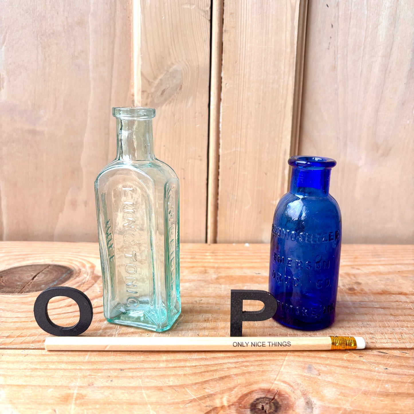 Vintage chemist and poison bottles