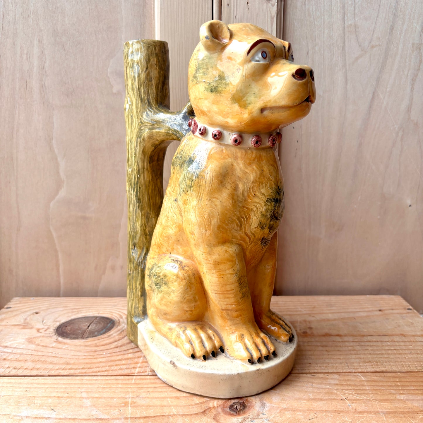 Vintage Majolica Dog Pitcher