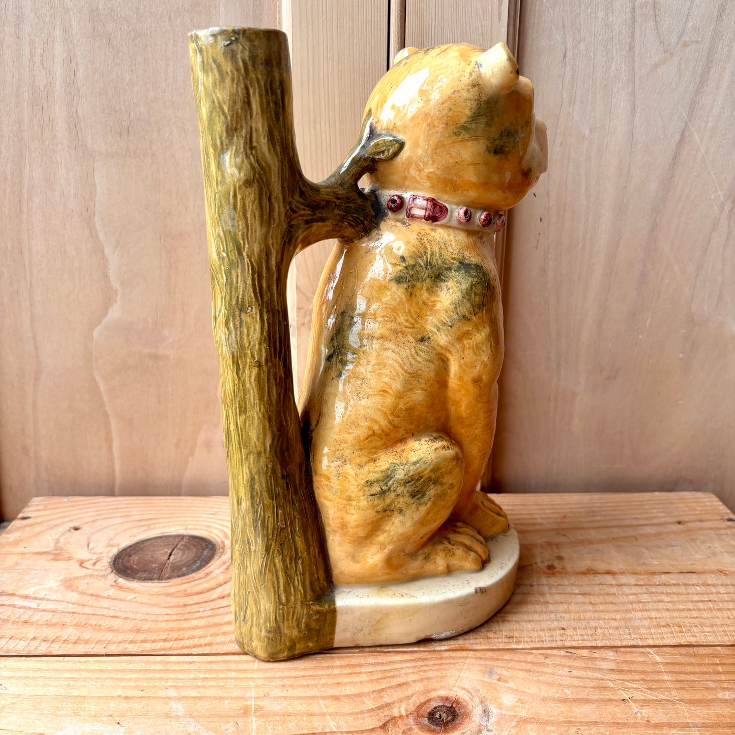 Vintage Majolica Dog Pitcher