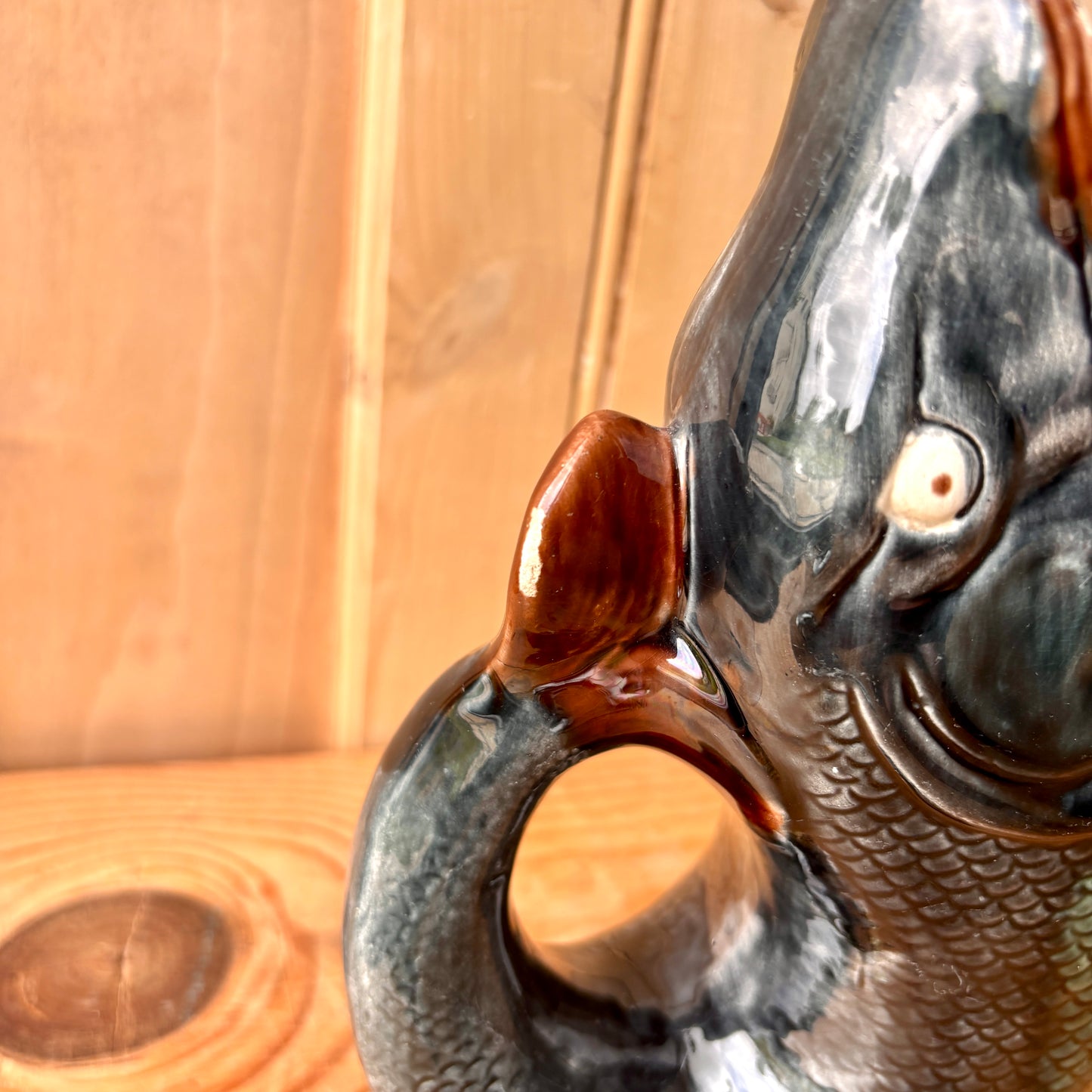 Antique Majolica Gluggle Jug