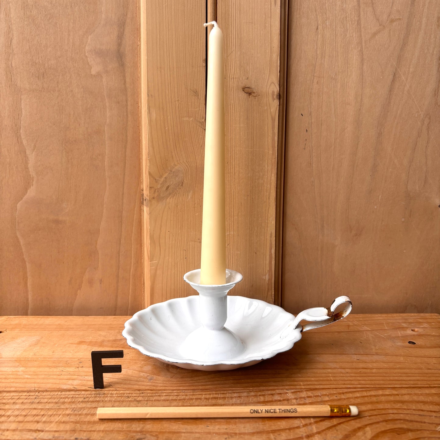 Vintage enamel candle holders