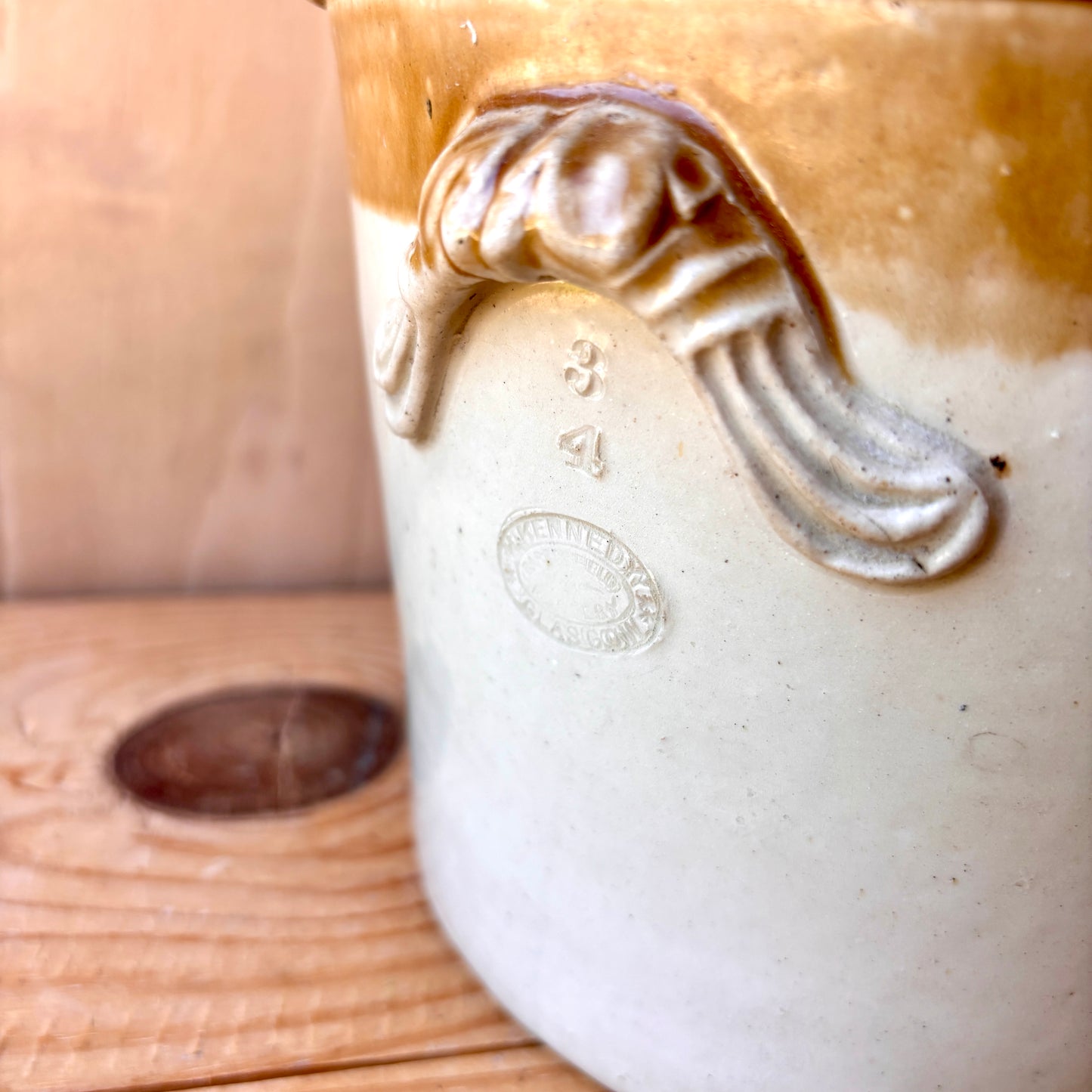 Large Vintage 6lb Stoneware Butter Crock