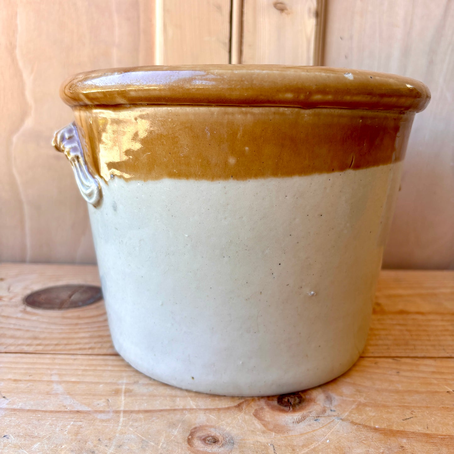 Large Vintage 6lb Stoneware Butter Crock