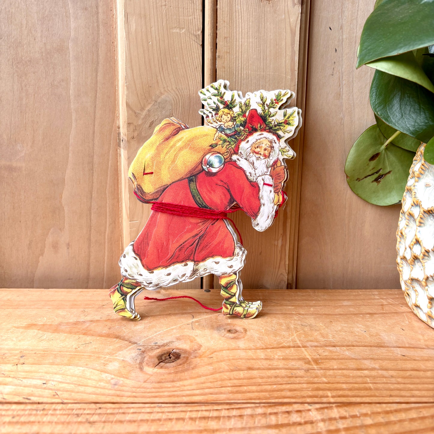 Vintage style Father Christmas Garland
