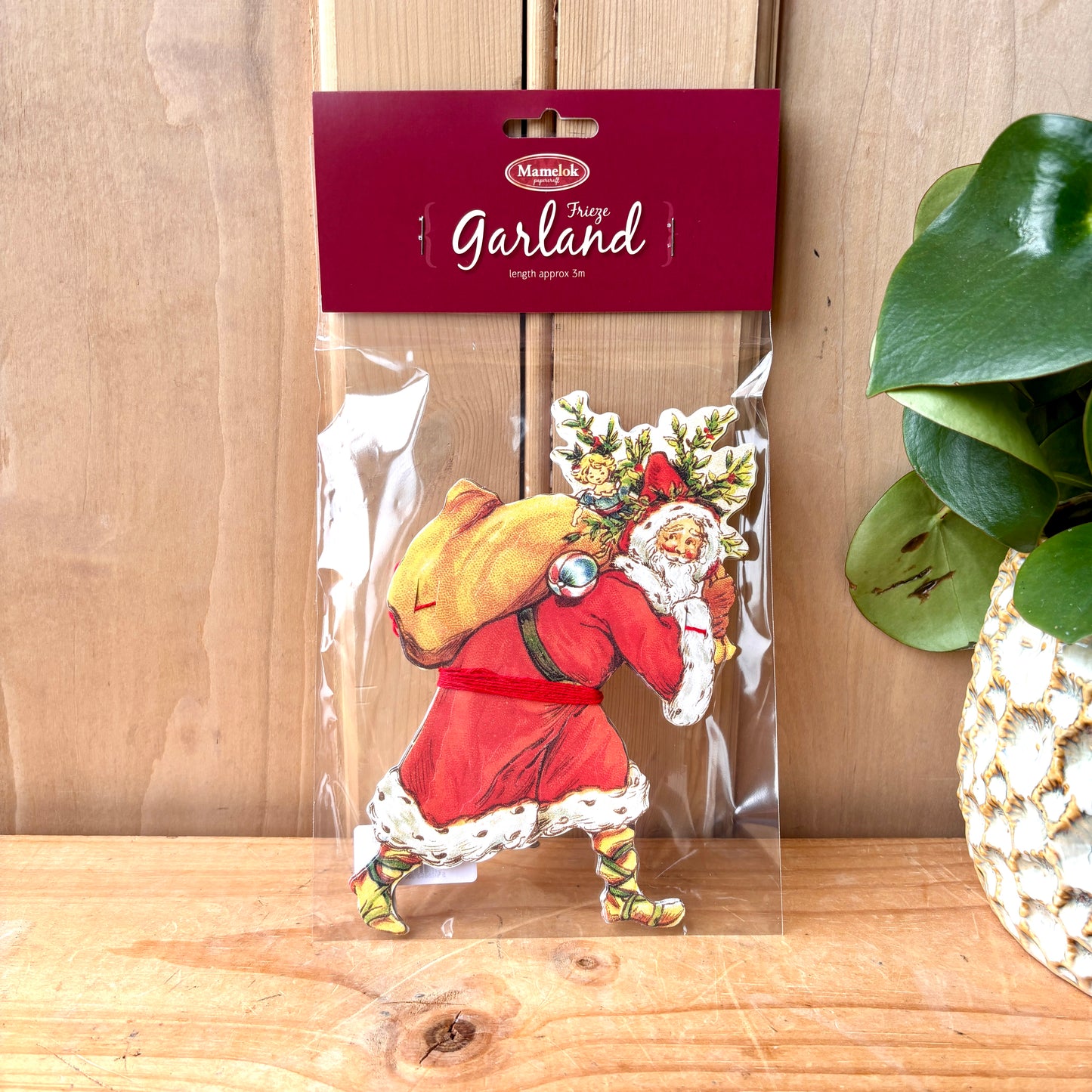 Vintage style Father Christmas Garland