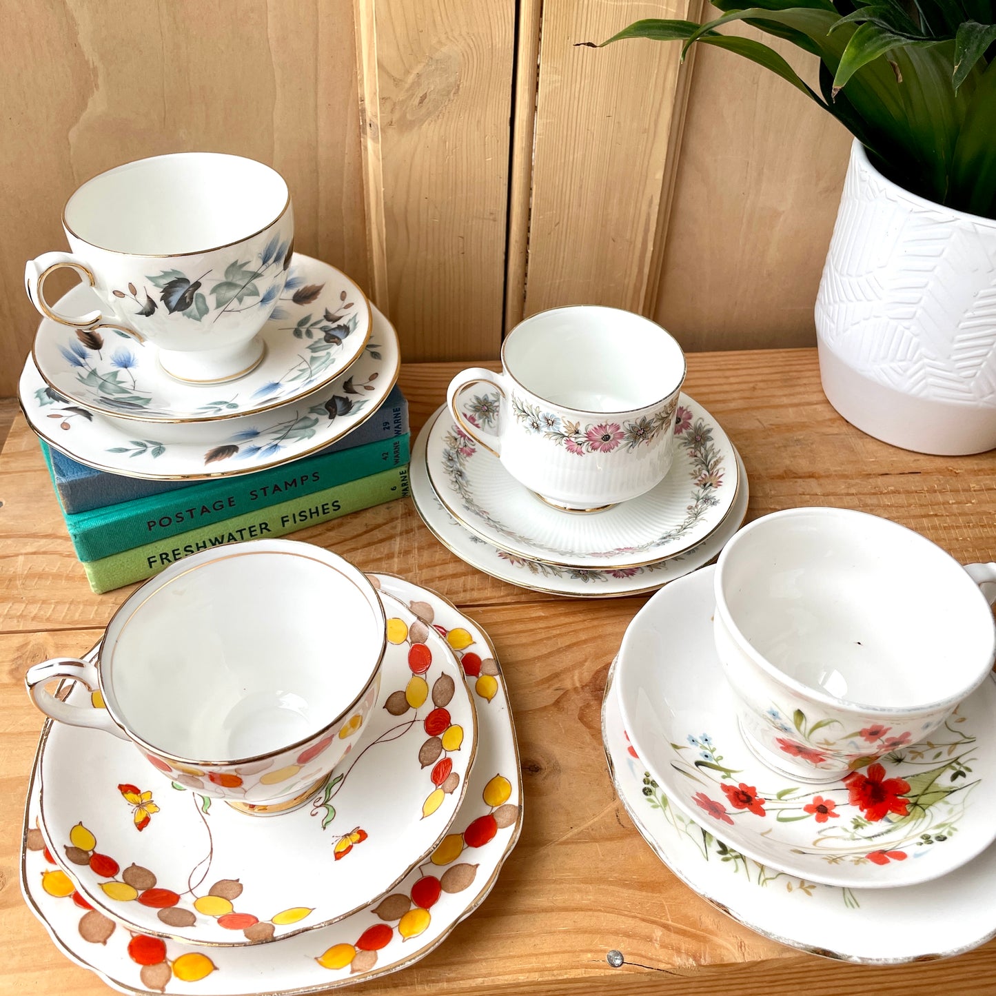 Vintage teacup trio