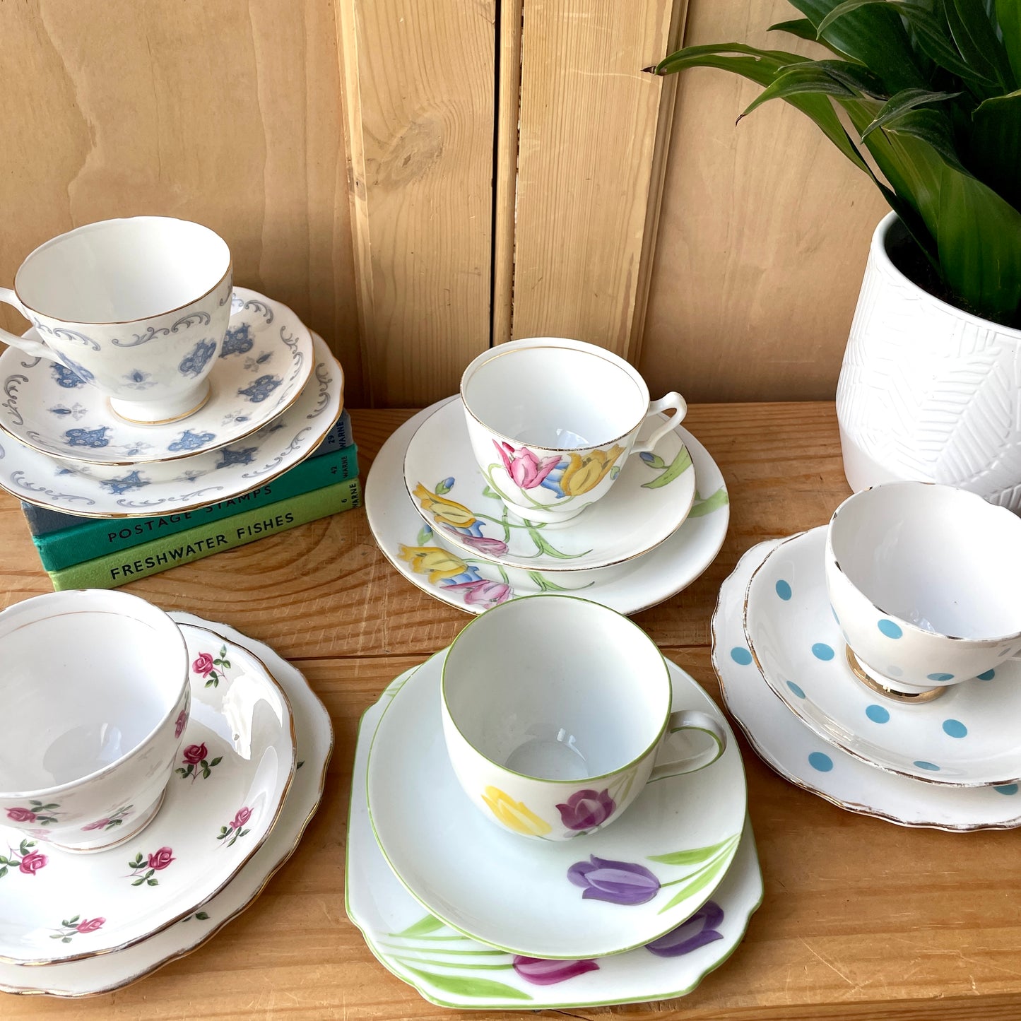 Vintage teacup trio