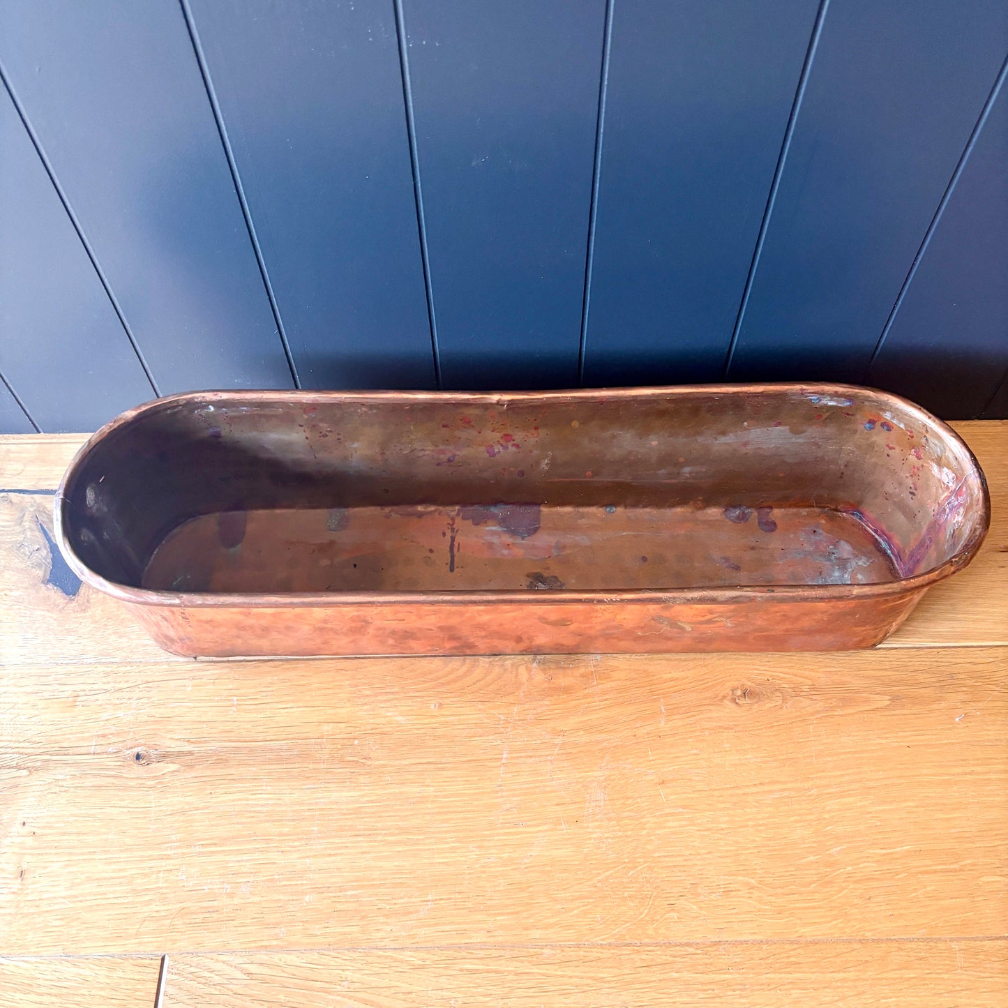 Vintage French Copper Trough Planter