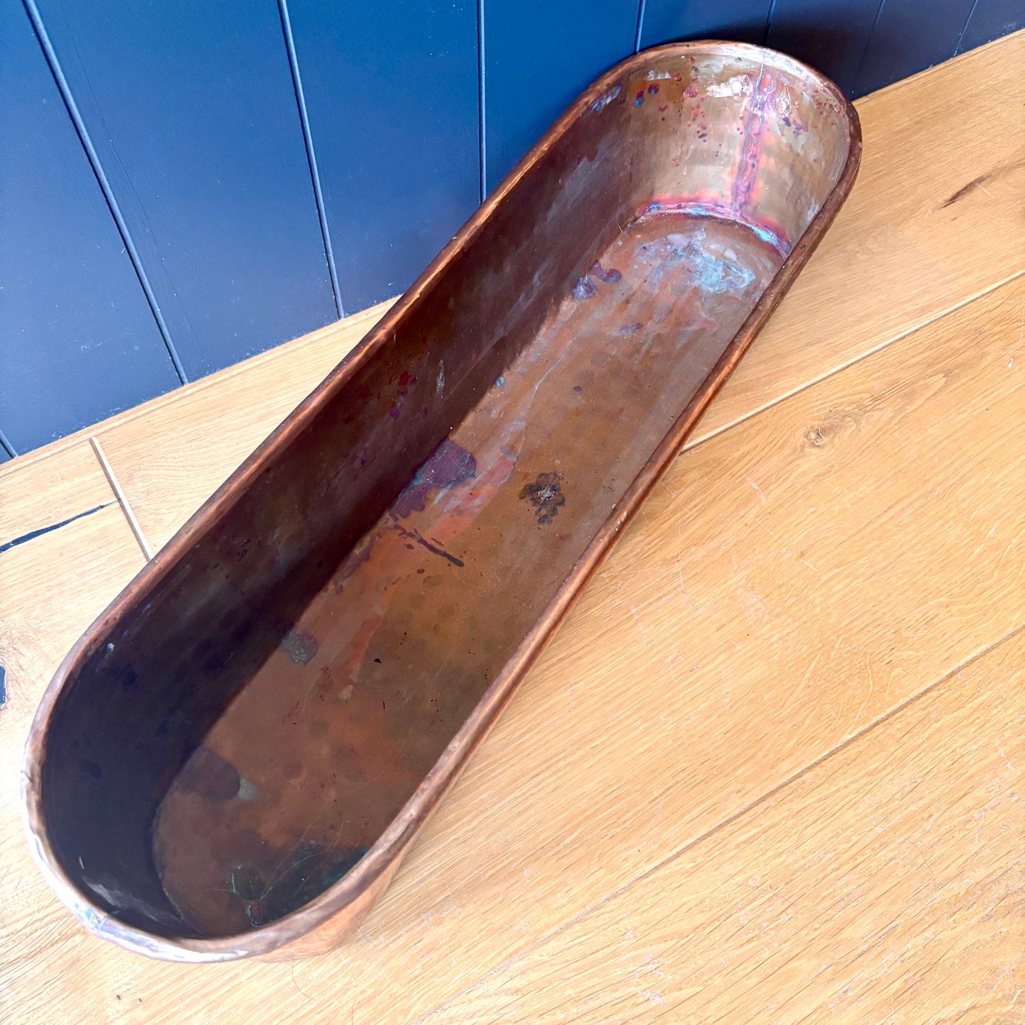 Vintage French Copper Trough Planter