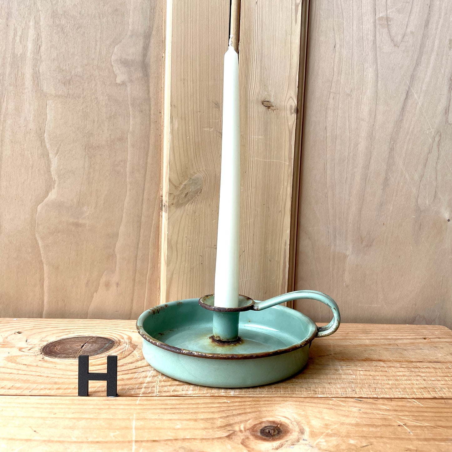 Vintage enamel candle holders