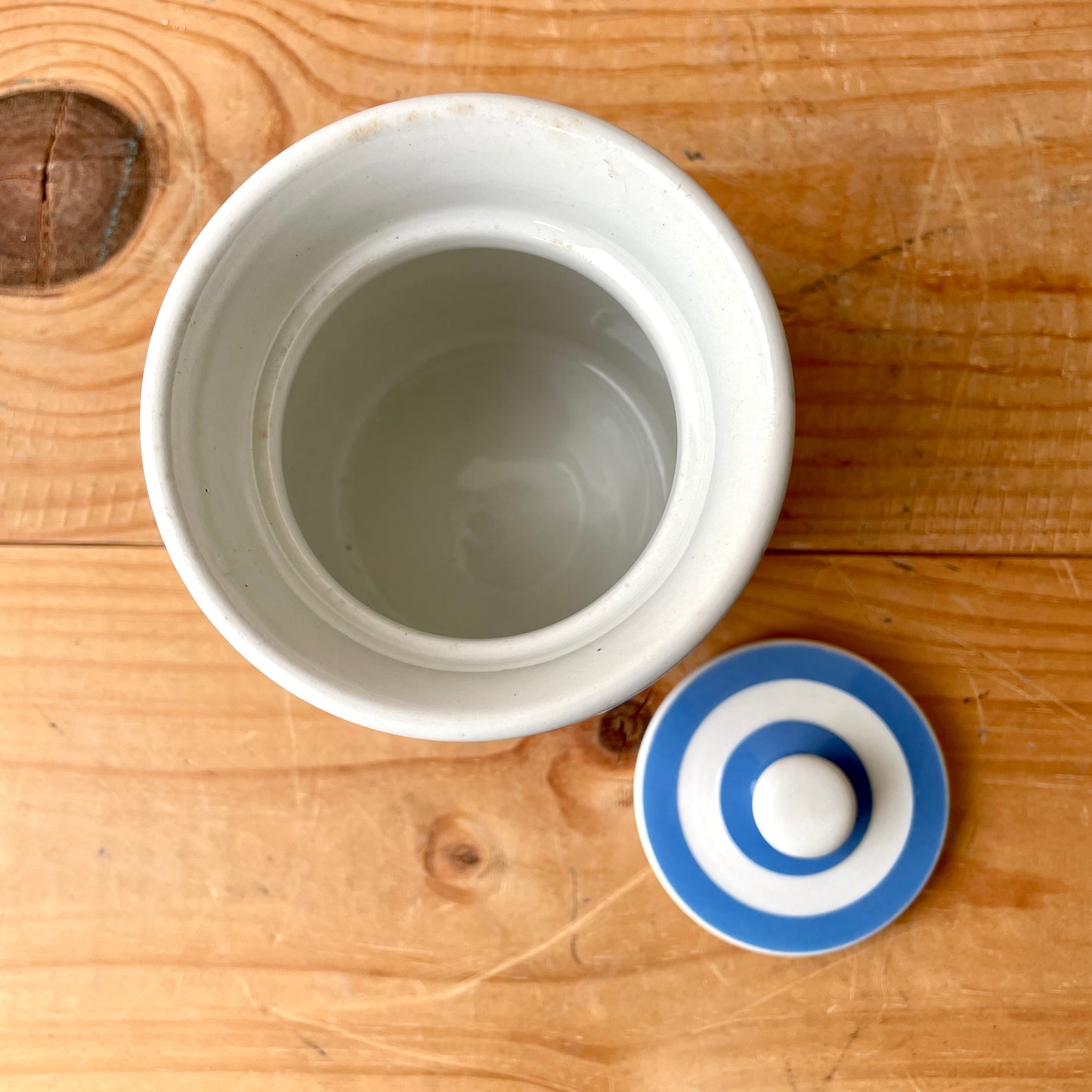 TG Green Blue and White Castor Sugar Canister