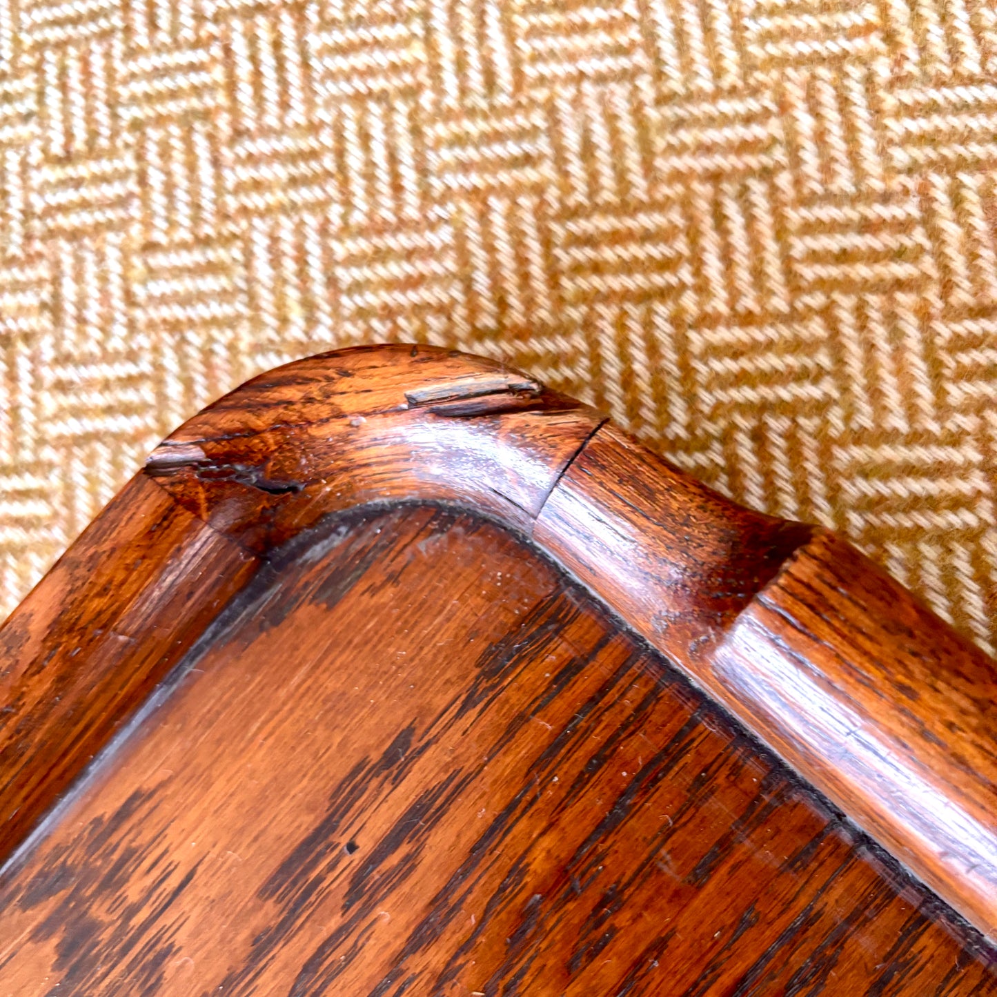 Vintage Small Oak Hardwood Tray