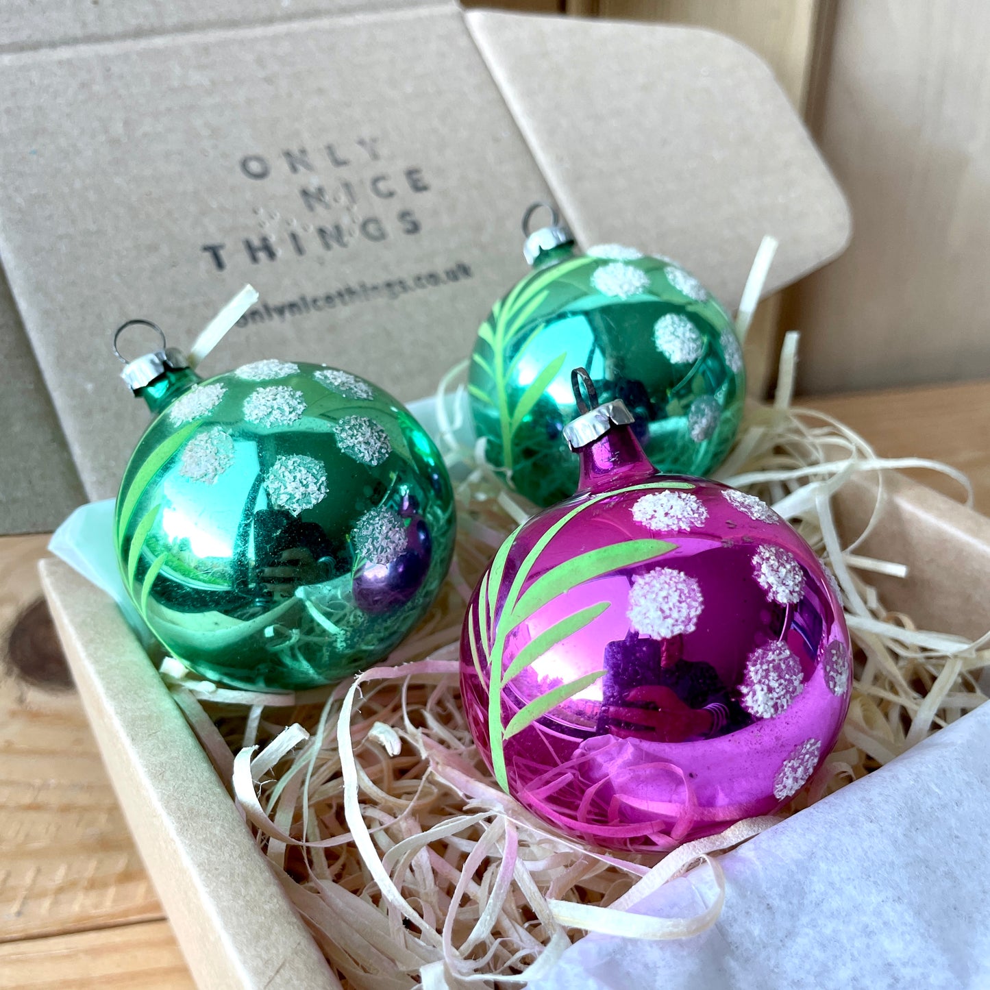 Three Vintage Christmas Decorations