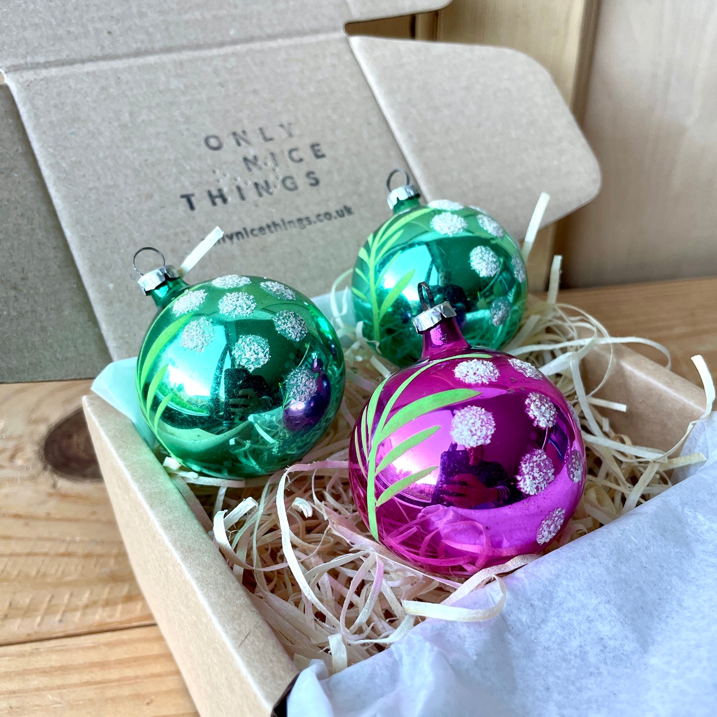 Three Vintage Christmas Decorations