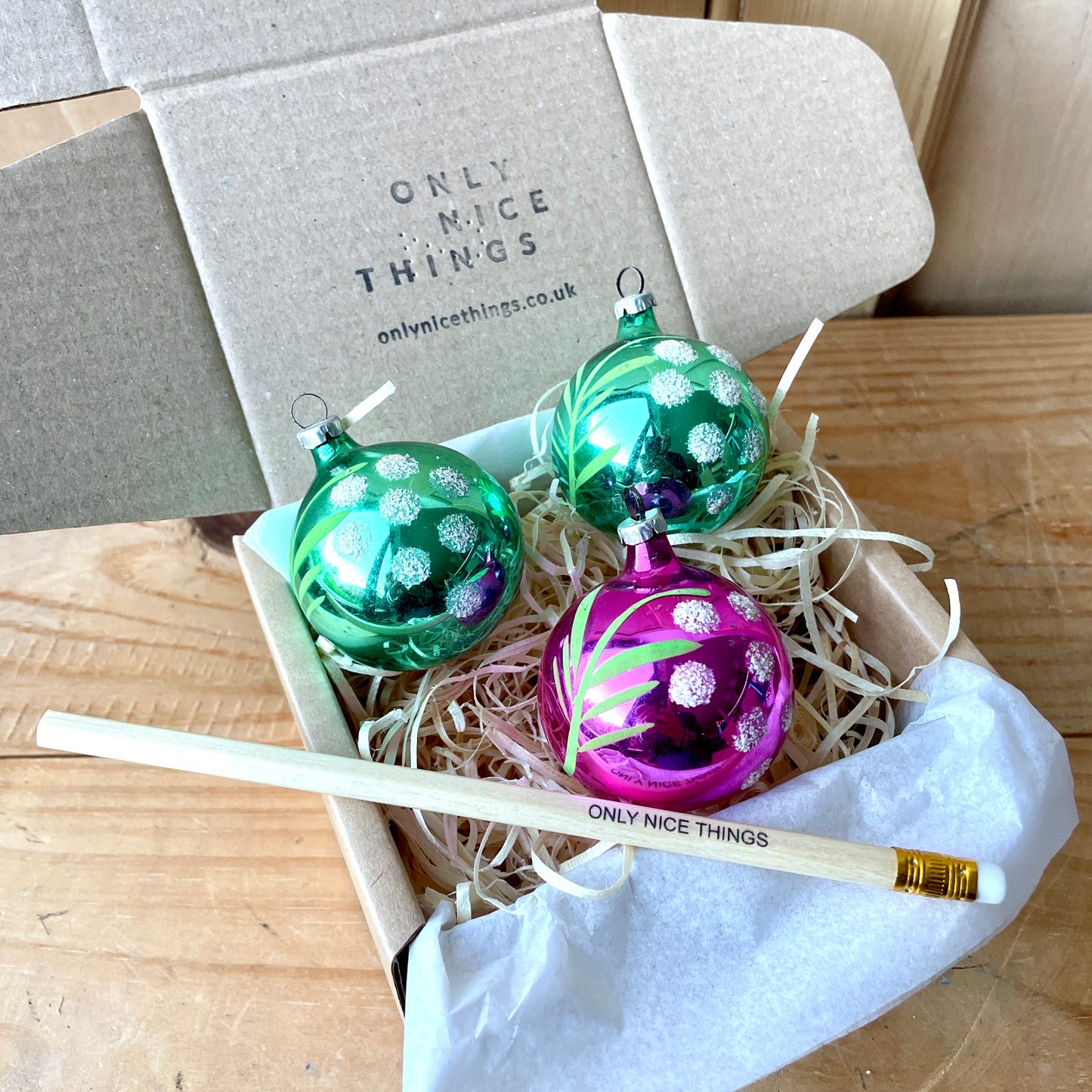 Three Vintage Christmas Decorations