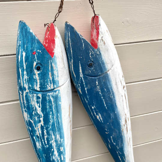 Vintage Wooden Carved Fish