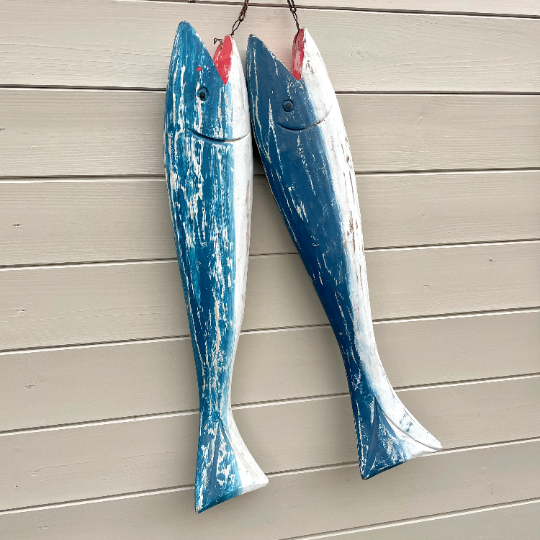 Vintage Wooden Carved Fish