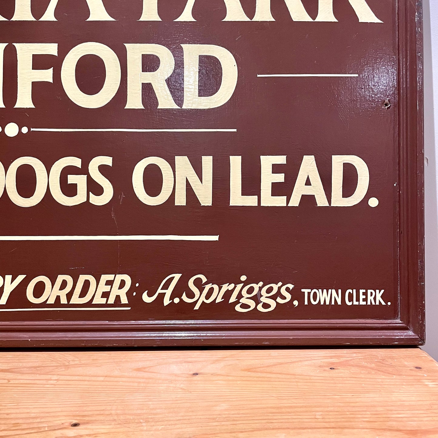Original Vintage Park Sign