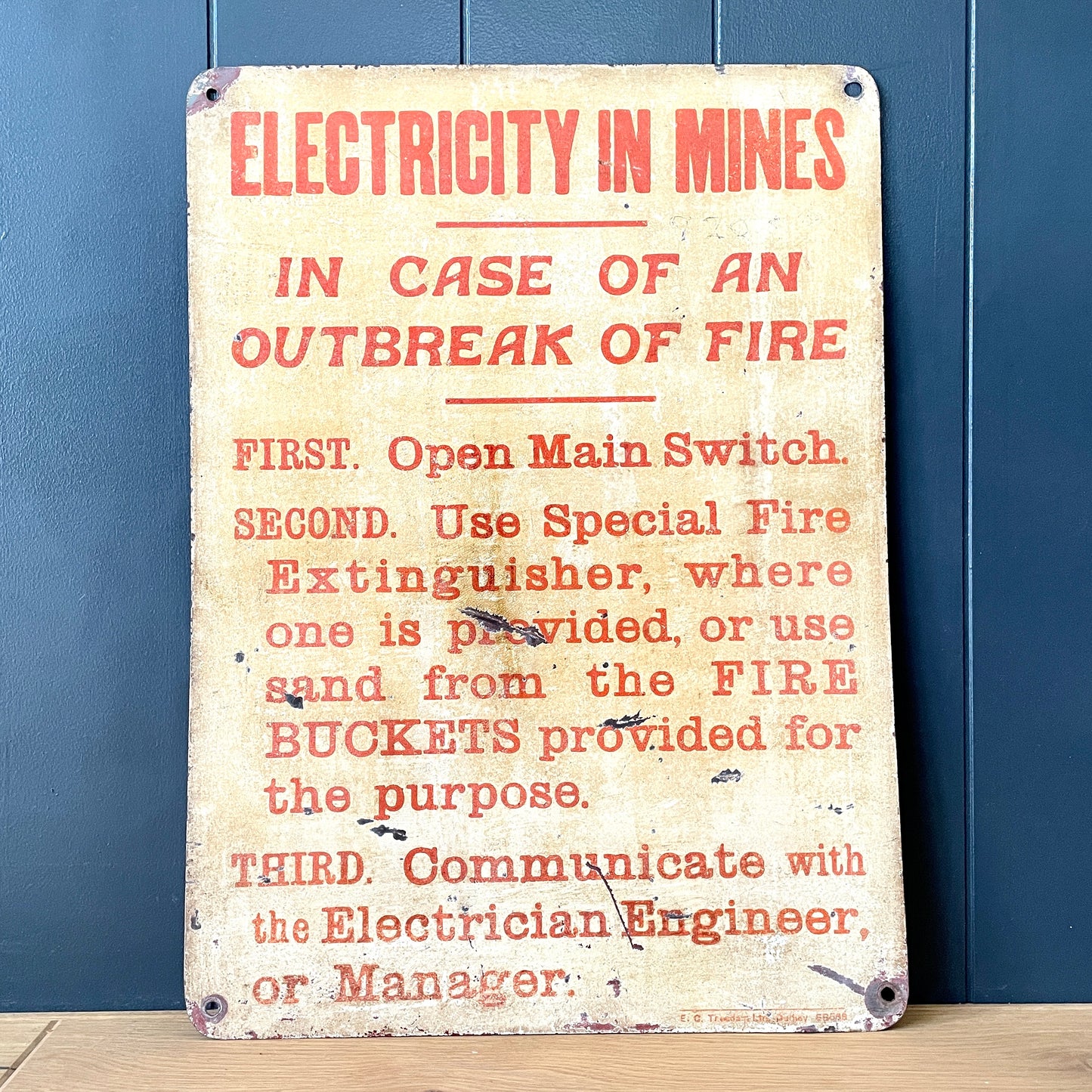 Original Enamel Fire Safety Sign