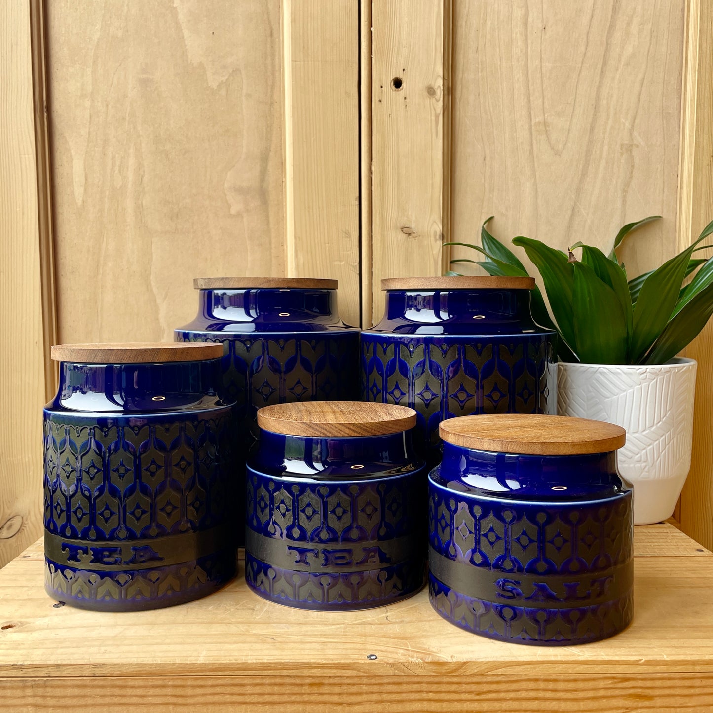 Hornsea Midnight Blue Heirloom storage jars