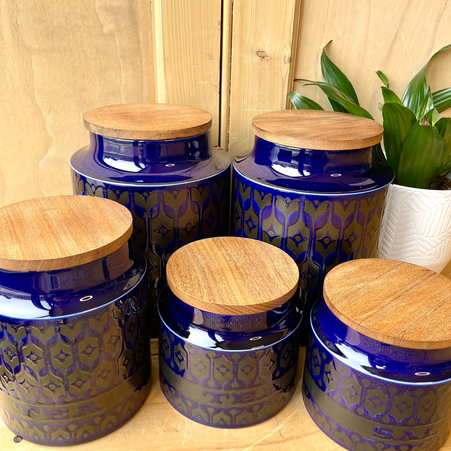 Hornsea Midnight Blue Heirloom storage jars