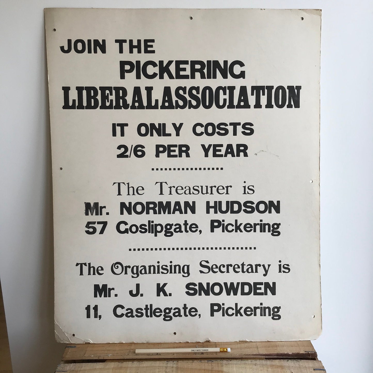 Vintage political sign