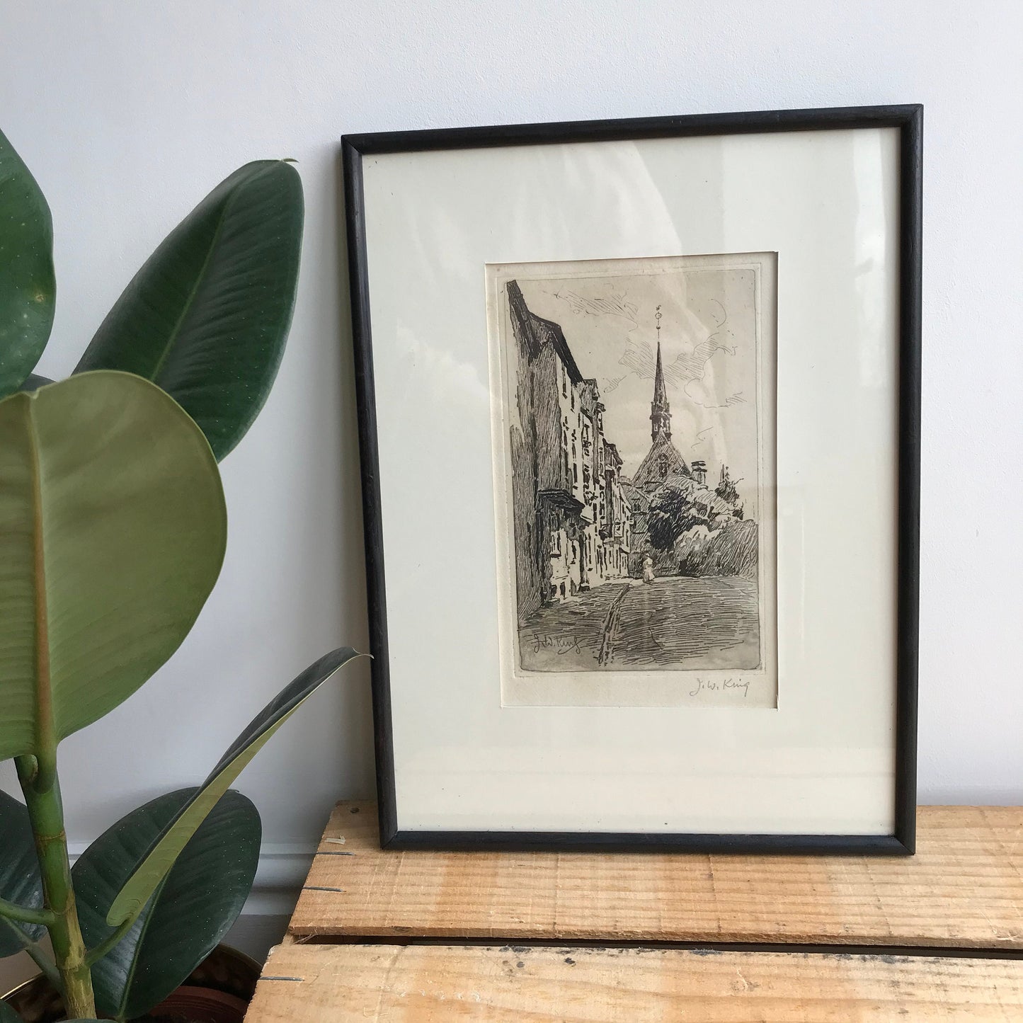 Original etching by J.W. King