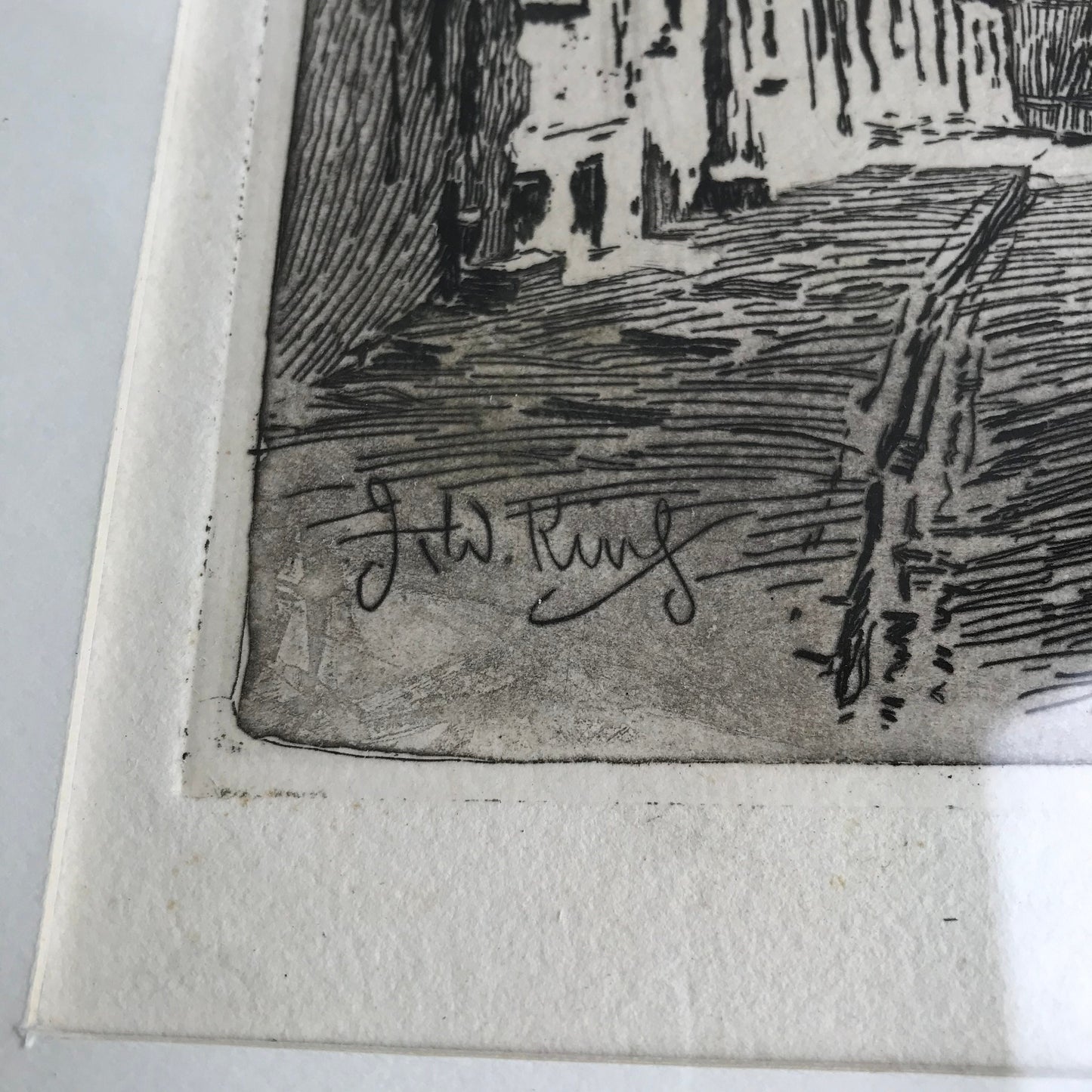Original etching by J.W. King