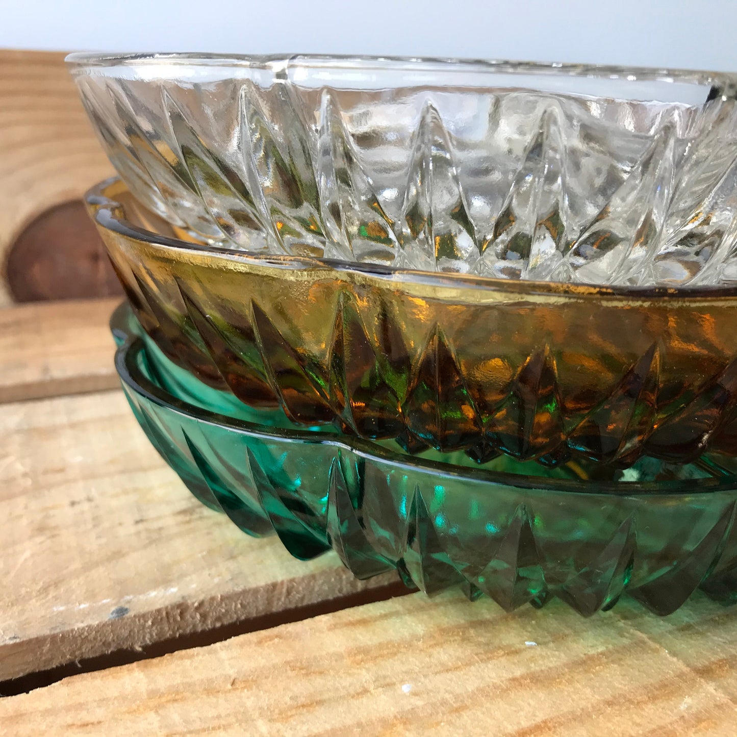 Pressed glass divided dish