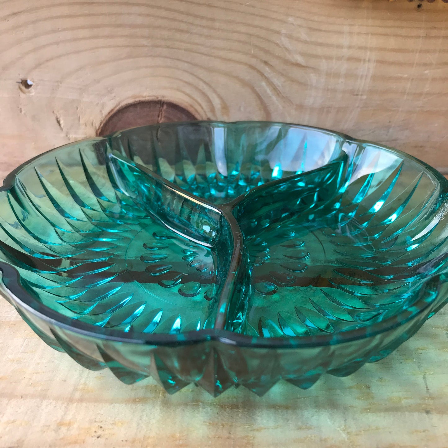Pressed glass divided dish