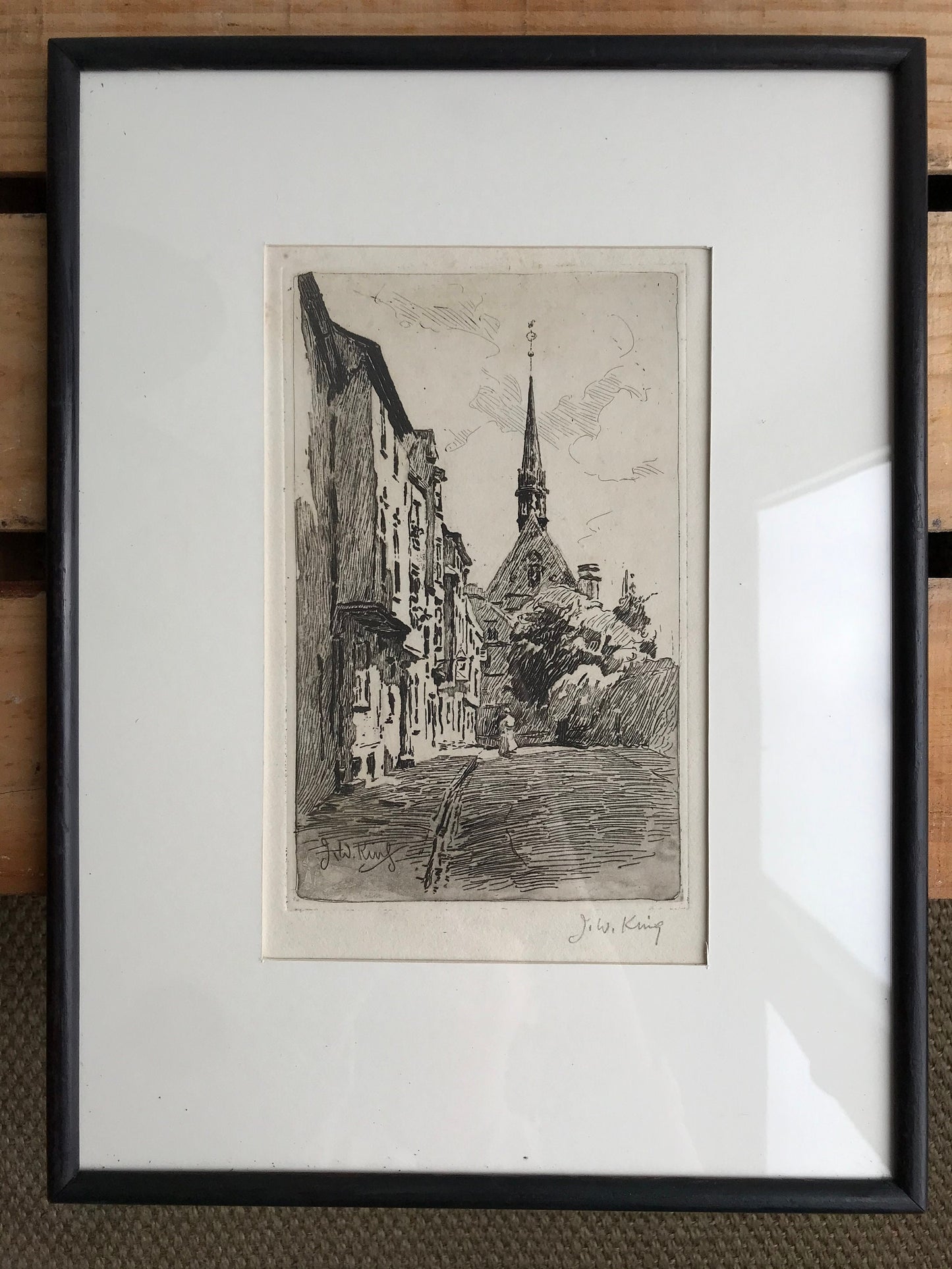 Original etching by J.W. King