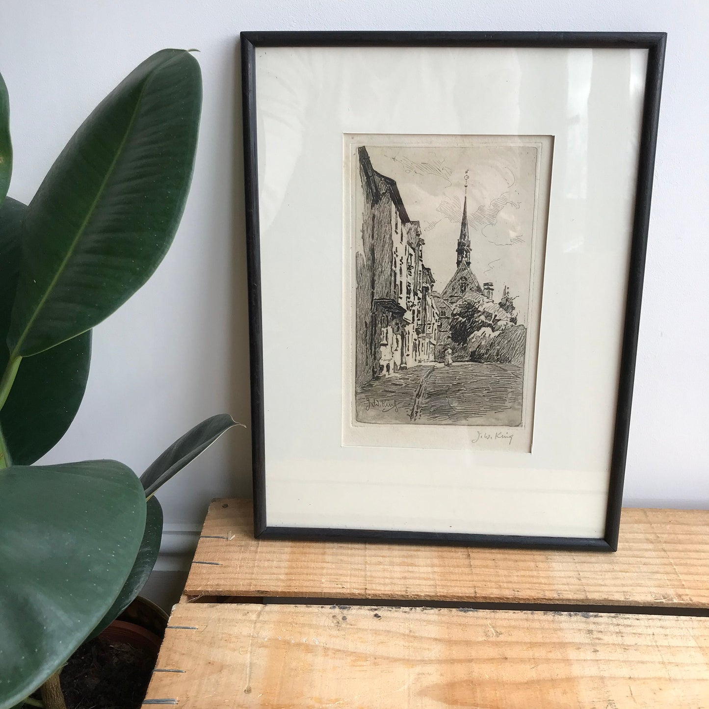 Original etching by J.W. King