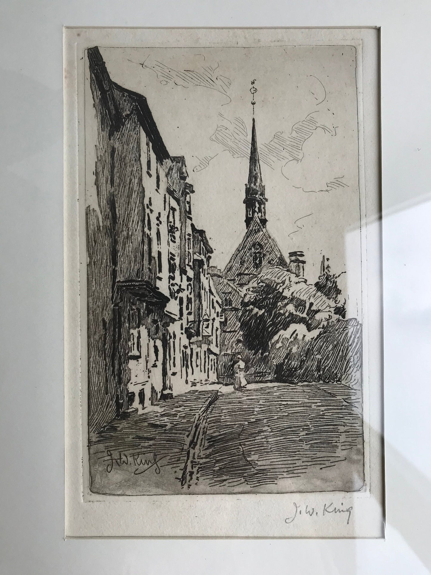 Original etching by J.W. King