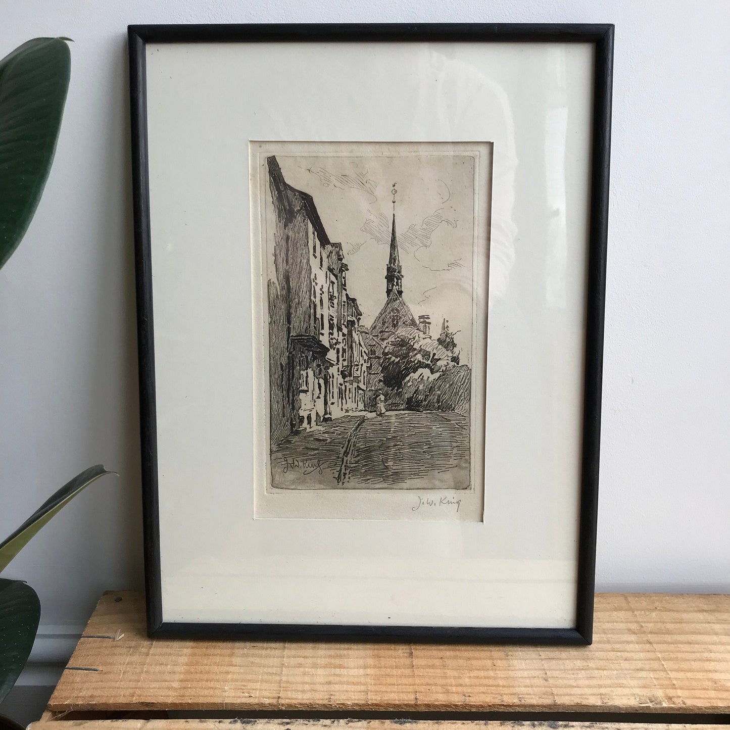 Original etching by J.W. King